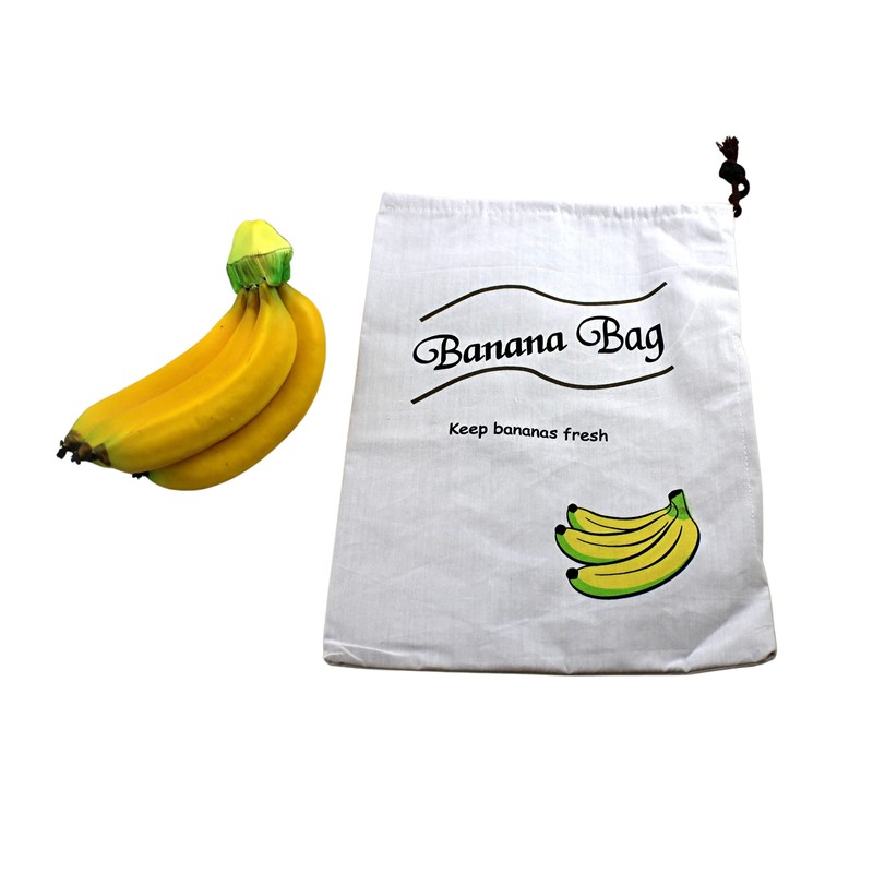 Banana Storage Drawstring Bag With Side Zipper Keeps Them Fresher