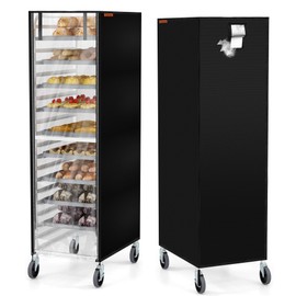Bun Pan Rack Cover, Bakery Bread Speed Rack Cover with Zipper and Vent Fit 20 Tier / 10 Tier Bakery Shelf High Transparent Panels Waterproof and Dustproof 23"X28"X61"