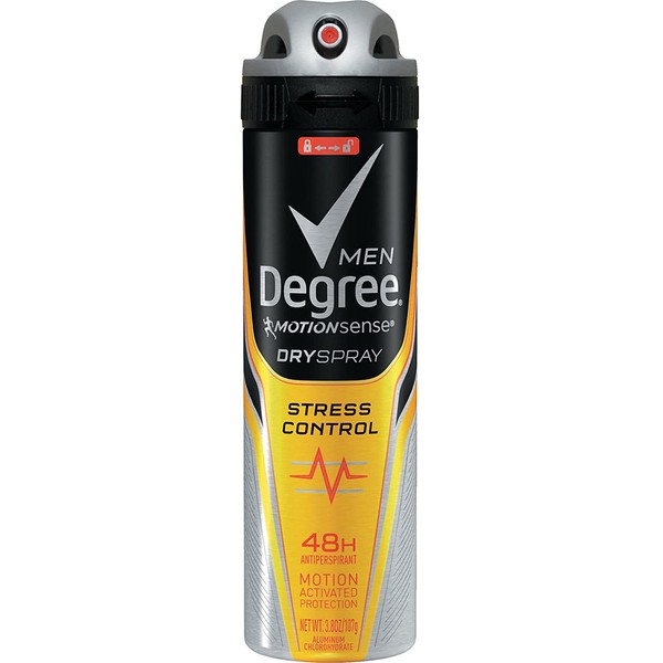 Degree Stress Control Men Motion Sense Dry Spray Anti Perspirant, 3.8 Ounce