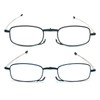 prtcslwd 2 Pack Folding Reading Glasses Stainless Steel Mini Anti-Blue