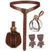 Spinosaurus 6 Pcs Medieval Viking Belt Bag Sets,Leather Belt Pouch