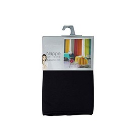 Douceur d'Interieur Tablecloth 140X300 Plain Polyester Essentiel Noir, Black