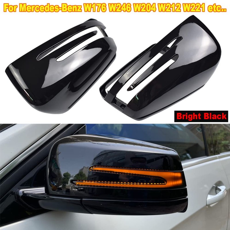 Hacreyatu 1 Pair Side Mirror Cap Covers For Benz W176
