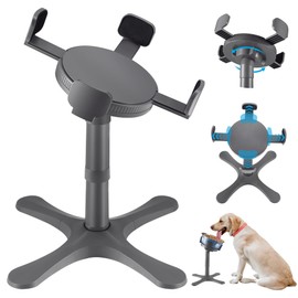 Dog Bowls Elevated Adjustable Stand, Raised Bowl with 3 Heights & Tilted Feeding Stand, Compatible with Various Bowls, for Medium & Large Breeds（1 Pack-Grey）