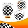 16 PCS 2 Inch Black and White Rubber Checkered Party