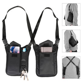 wiipara Hidden Underarm Shoulder Bag, Anti-Theft Shoulder Bag, Wallet, Multipurpose Shoulder Bag, Tactical Armpit Holster Bag for Travel (Different Pockets), black