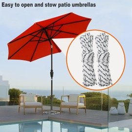 2PCS Outdoor Patio Umbrella Cord Line Nylon Rope Replacement,0.12" Dia (20FT)