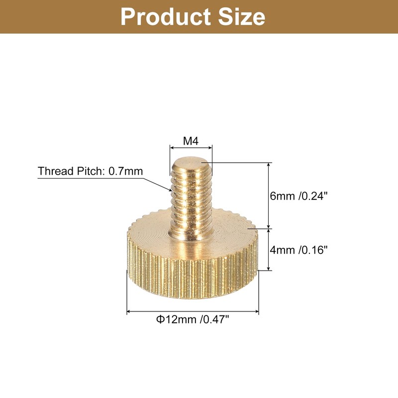 QUARKZMAN M4 x 6 mm Knurled Thumb Screws, 4 Pieces