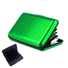 JeoPoom Aluminium Credit Card Holder, Business Card Holder, Business Card Case for Storing Business Cards, Credit Cards, for Men and Women, Green, Modern