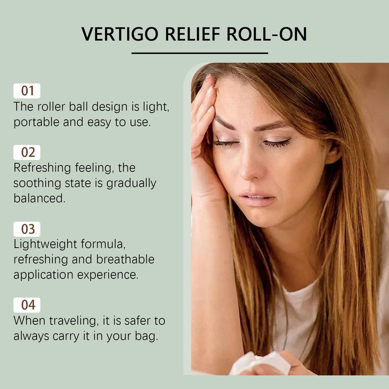 Natural Vertigo Relief Roll-On, Vertigo Ease Roller, Dizzy Relief for