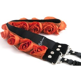 Orange Rose Organza 1.5" SLR/DSLR Floral Camera Strap