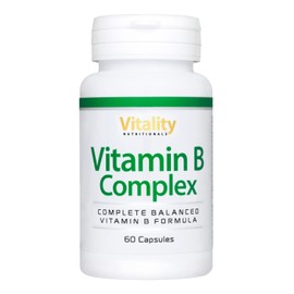Vitamin B Complex High Dosage. All 8 B Vitamins (B1, B2, B3, B5, B6, B7, B9, B12), Inositol, Highly Bioavailable Folic Acid as Quatrefolic. 60 Capsules. Vegan, Vitality Nutritionals by VitaminExpress