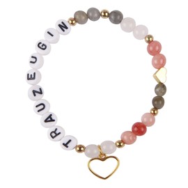 TENGEE 1 Stück Trauzeugin Armband,Trauzeugin Armkettchen,Brautjungfer Fragen Geschenk,Trauzeugine Armband,Brautjungfer Geschenk,Geeignet Für Hochzeitsschmuck Für Brautjungfern(Bunt Und Mit Monogramm)