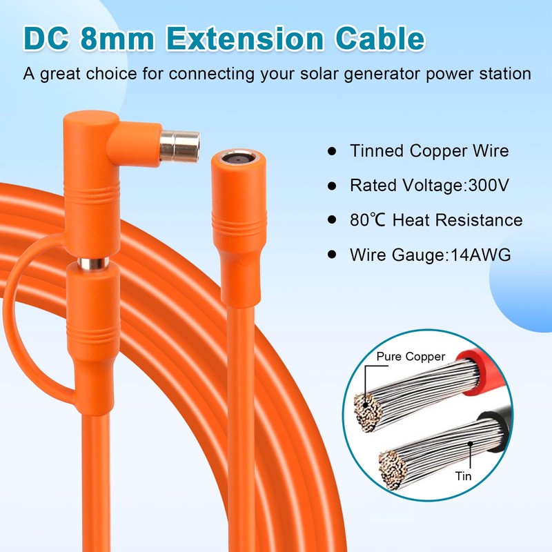 14AWG DC Solar Panel Power Wire 75FT, 14AWG 8mm DC