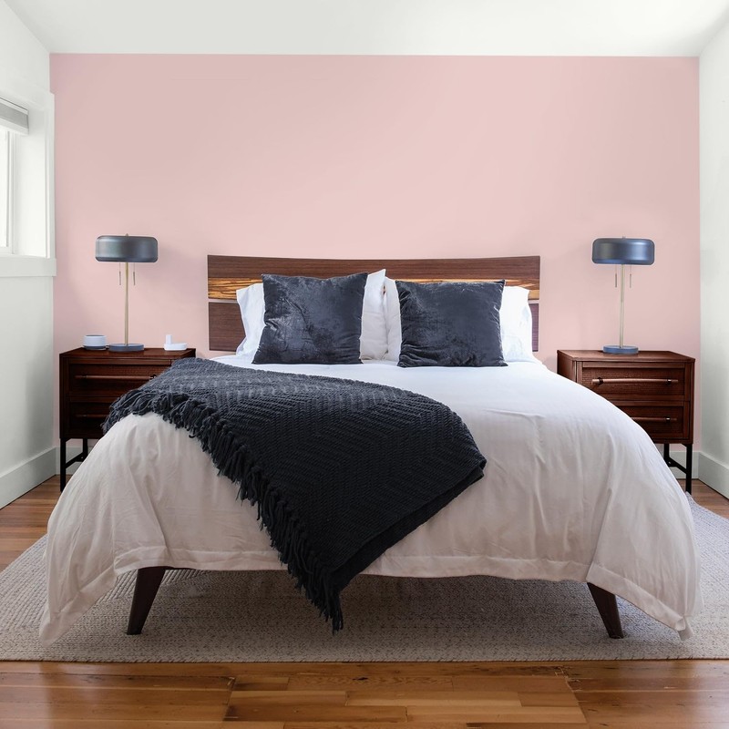 Glidden Interior Paint + Primer: Pink/Tea Time, One Coat, Flat,