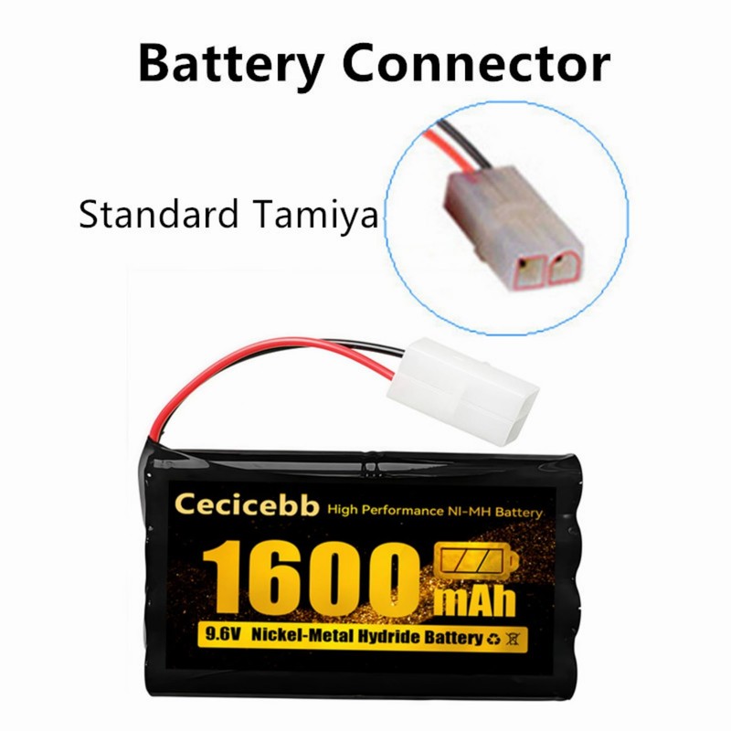 Cecicebb 9.6V 1600mAh NI-MH Rechargeable Battery Pack with Standard Tamiya
