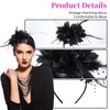 ElevateTech 1920s Feather Fascinators Headband, Queen Flapper Headpiece Vintage Hair
