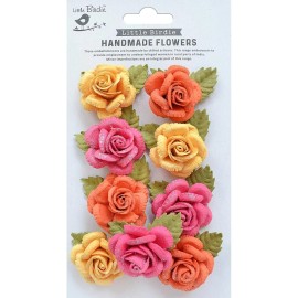 Little Birdie KARIN - Boho Vibes - Handmade Paper Flowers  Glitter 9pc 82772