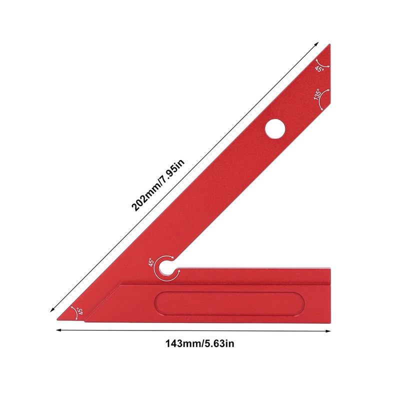 45 Degree Miter Ruler Professional High Accuracy 45 Degree Angle