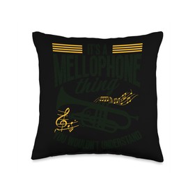 Marching Mellophone Lyre Brass Accessories Mellophinst Instrument Mellophone Player Marching Band Throw Pillow, 16x16, Multicolor