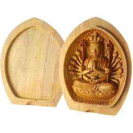 白檀 香合 Buddha Good Luck Zodiac Please 守本尊 (Child (Rat) A Perfect Gift Hand Avalokitesvara)
