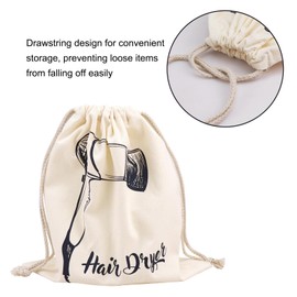 Hair Dryer Bags Bulk, Hairdryers Storage Drawstring Pouch, Blow Dryer Case Container Hairdryer and Styling Tools Accessories Bags for Hotel Home Bathroom Airbnb Travel 13.7 x 11.8 in (White 8 PCS)