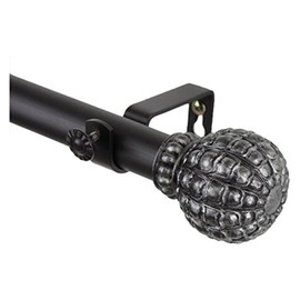 Maykoosh Contemporary Cool Home Decorative Window Curtain Rod, Tension Mounted, Includes - Adjustable Poles, Brackets, Mounting Hardware, Black, 48" L X 4" W X 4" H