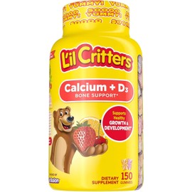 L'il Critters Kids' Bone Support Gummy Supplement, 3 Flavors.