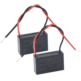 (Pack of 2) CBB61 450V AC 1.8UF 5% 50/60Hz Run Capacitor Metallized Polypropylene Film for Ceiling Fan Motor Start