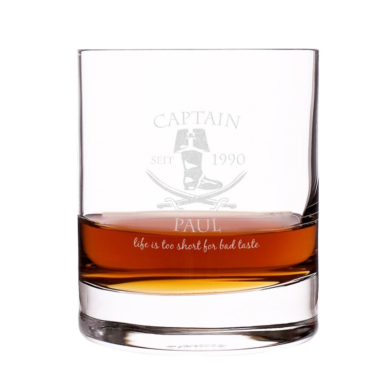 Herz & Heim® Rum Glass Captain with Free Engraving of