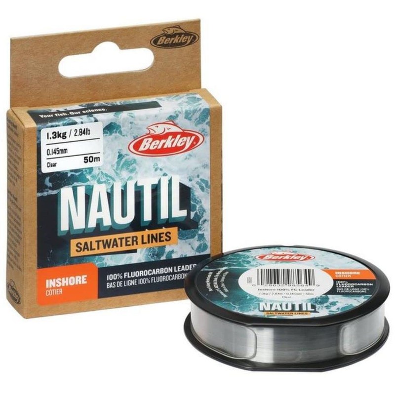 Berkley Nautil Inshore Fluorocarbon Fishing Line (Clear) (0.255mm-4.2kg)