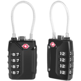 Diyife [Nueva Versión] 2 PCS TSA Cerraduras de Equipaje de 4 Dígitos, Cerradura de Cable Flexible, Candados para Maletas para Viaje,Maleta,Mochila,Viaje en Avion