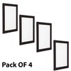 PACK OF 4. A5 Black Aluminium Snap Frames CLICK SIGN