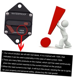 Beatifufu 12-24v Car Circuit Breaker Waterproof 100a Fuse Reset Breaker for Vehicles Boats