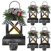 Therwen 4 Pcs Christmas Lantern Stocking Holders Retro Xmas Hooks