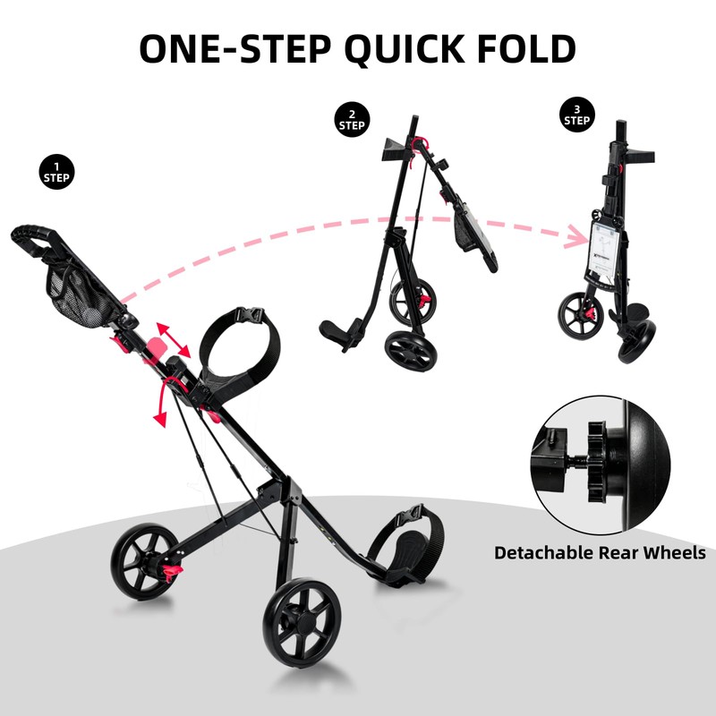 XDriveMax Golf Pull Push Cart 2 Wheel,Foldable Golf Push Cart