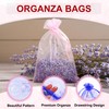 QUARKZMAN 100 Stück Organzasäckchen, 10x12cm Geschenksäckchen Schmuckbeutel Schmetterling-Muster Mesh Säckchen