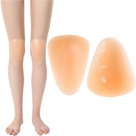 POMAMZ Silicone Knee Pads,Adhesive Knee Brace KneePad for Skiing Skating,Snowboarding,Ateboarding,Roller Skating,Rollerblading,Dancing,Unisex,Skin,M