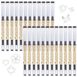 AUXSOUL 24 Pcs Black Gel Ink Pen 0.35 mm Extra-Fine Smooth Writing Ballpoint Pen Quick-Drying Liquid Ink Rollerball Pens for Office School Stationery Supply
