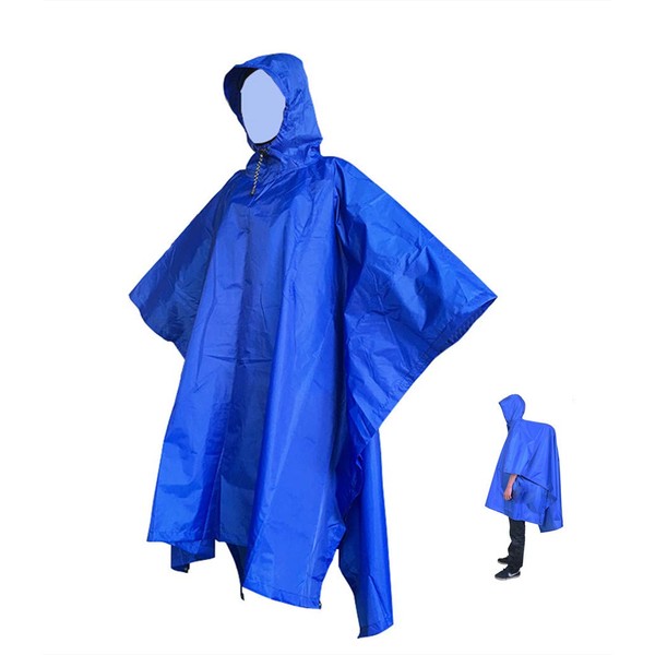 Toasis Multifuntional Poncho Raincoat with Hoods (Blue)