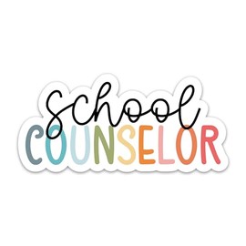 (3PCs) School Counselor Sticker, Counseling Teacher Colorful Appreciation Gift Vinyl Waterproof Stickers On Teacher's Day for Laptop Water Bottle Tumbler Notebook Decals (3 Inches)