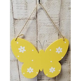 Wooden Butterfly 16 x 20 cm Yellow for Crafts and Decorating