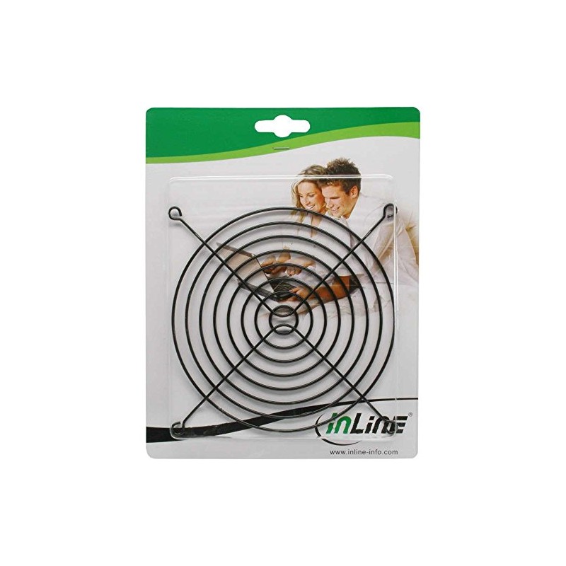 InLine® Fan guard metal, black, 140x140mm