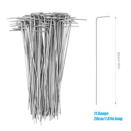 100pcs 8-1/4 Wire Ties for Chain Link Fence, Premium Galvanized Fence Steel Zip Ties Sturdy Heavy Duty Metal Chain Link Fence Hook Ties Chain Link Fence Parts for Home Garden Kennel(Silver)