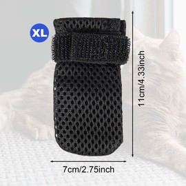 4pcs Anti Scratch Cat Mittens, Adjustable Mesh Cat Foot Covers, Breathable Cats Paw Covers Cat Nail Gloves Cat Paw Protector Cat Booties for Pet Bathing, Cutting Nails, Checking (XL, Black)
