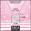 SAGA GIOIELLI® Women's Necklace Stainless Steel Heart Crystals, Stainless Steel