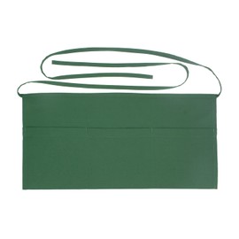 SEW UR LIFE Green Resist Water Waist Apron 3 Big Pockets Servers Half Apron Kitchen Restaurant Bistro Cafe Bar Pub Bakery for Baker, Servers, Waitress, Waiter(Thin Straps)