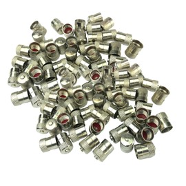 Haltec Pack of 50 Metal Dome Type Valve Caps with Inner Seals for Added Safety.