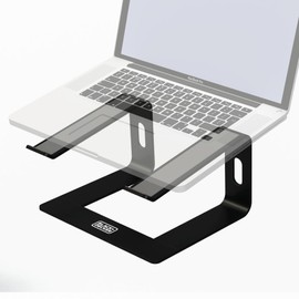 BLACK+DECKER Laptop Stand for Desk - Ergonomic Laptop Stand for Desk - Laptop Riser Compatible with MacBook Notebook Computer - Laptop Holder Computer Stand - Durable Aluminum Laptop Accessories