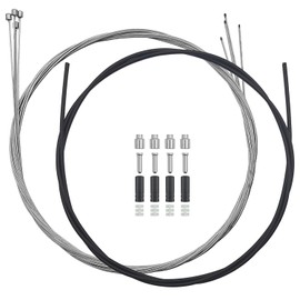 Bike Shift Cable Kit, 4 Pcs Derailleur Cable Shift Cable and A 2M Bike Cable Shift Housing, Bicycle Shifter Wire for Mountain and MTB Road Bike with Free 2 O-Rings, 4 End Ferrules and 4 End Caps